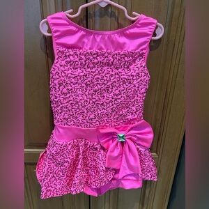 Weissman pink Dance costume with matching bow!